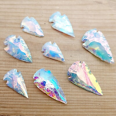 #ad Angel Aura Obsidian Arrowhead Crystals Heated Gemstone Arrowhead Size 4Inch