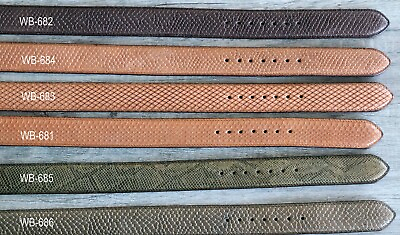 #ad Western Ranger Tooled Brown Green Leather Embossed Snake Scale Pattern Size 36
