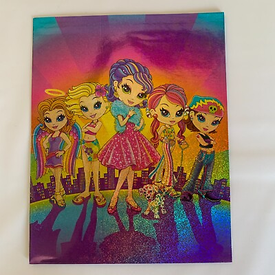 #ad Lisa Frank Pocket Folder Glitter The Fearless 5 Rainbow Puppy NEW amp; UNPUNCHED