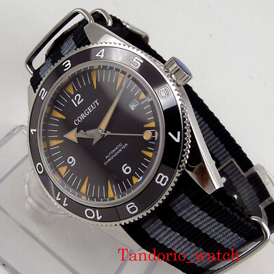 #ad 41mm Corgeut black dial sapphire glass date miyota 8215 automatic men#x27;s watch