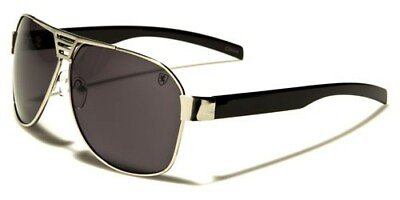 #ad Mens Sunglasses Aviator Curved Brow Line Modern Frame Khan Classic Driving 400UV