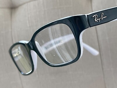 #ad Ray ban Youth Kid Eyeglasses Black White Tone Glasses RB1527 45 15 125
