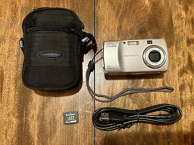 #ad Olympus CAMEDIA D 540 Zoom 3.2MP Digital Camera Silver Tested Works Great