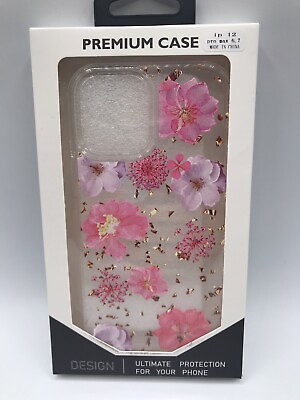 #ad Floral Design Case Cover for iPhone 12 Pro Max 6.7 PINK FLOWERS