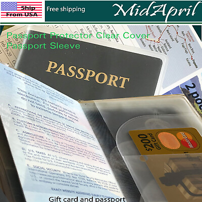 #ad Passport Protector Cover Vinyl RFID sturdy Holder Passport Sleeve US