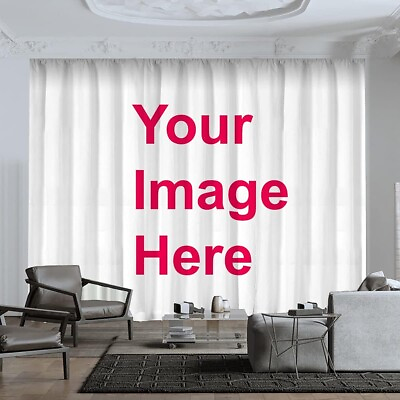 #ad Custom Window Curtain with Photo Text Image Assorted Colors amp; Sizes