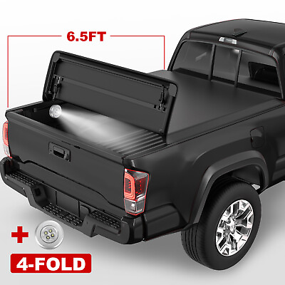 #ad 4 Fold 6.5FT Truck Bed Tonneau Cover For Chevy Silverado GMC Sierra 1500 2500 HD