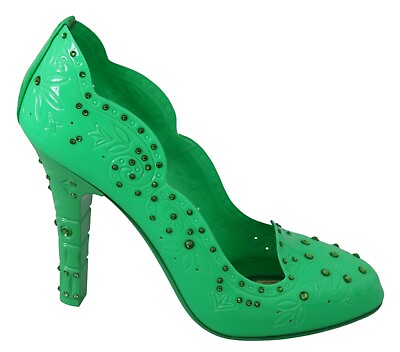 #ad DOLCE amp; GABBANA Shoes CINDERELLA Green Crystal Floral Heels EU39 US8.5 $1400