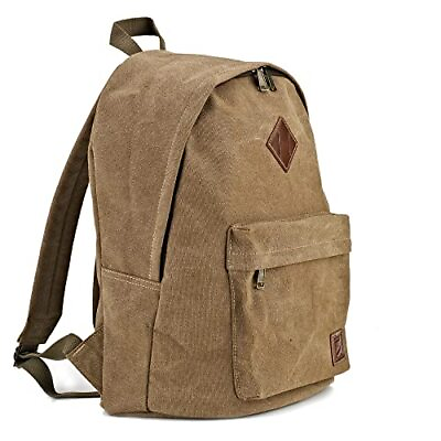 #ad Canvas Laptop Backpack Durable Rucksack Travel Bag Fits 15.6 Inch Notebook fo...