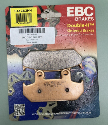 #ad NEW EBC BRAKES FA124 2HH DOUBLE H SINTERED MOTORCYCLE BRAKE PADS