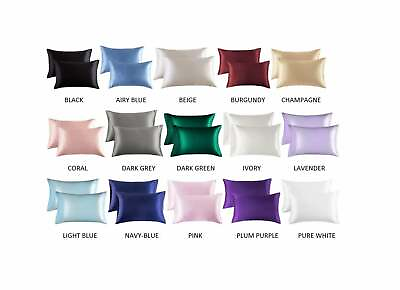#ad All Sizes All colors Satin Pillowcase 2 Pack for Hair Skin Silk Pillow Case