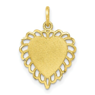 #ad 10k Yellow Gold Heart Charm Pendant