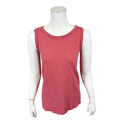 #ad Candace Cameron Bure Breezy Cotton Distressed Tank Top Mojave Pink Large Size