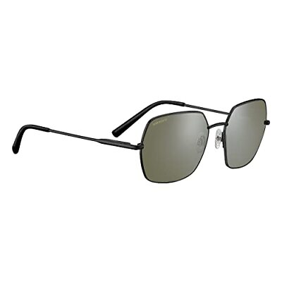 #ad Serengeti Women#x27;s LOY Polarized Square Sunglasses Shiny Black Large
