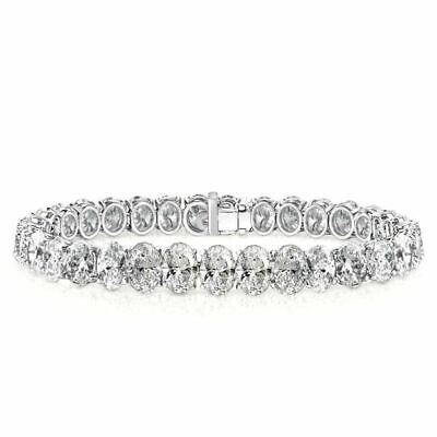 #ad Classic Clear White Oval Cut 60.20CT Cubic Zirconia Tennis Style Women Bracelets