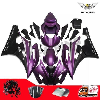 #ad FU Injection Purple Black Fairing Kit Fit for Yamaha 2006 2007 YZF R6 ABS q088