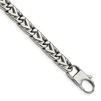 #ad Chisel Stainless Steel Polished 8mm 8.5 inch Fancy Link Bracelet SRB1269