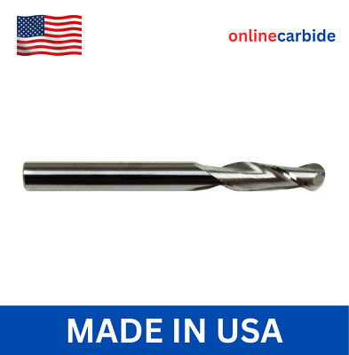 #ad 3 4quot; 2 FLUTE BALL NOSE CARBIDE END MILL