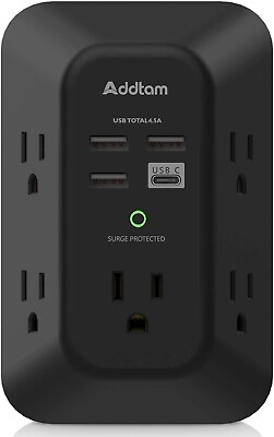#ad USB Wall Charger Surge Protector 5 Outlet Extender with 4 USB Charging Ports
