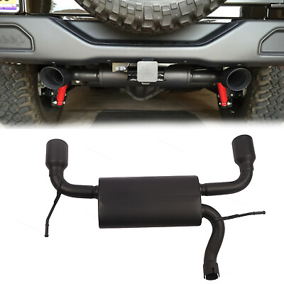 #ad Dual CatBack Exhaust Muffler System For 07 18 Jeep Wrangler JK 2 4DR Flat Black