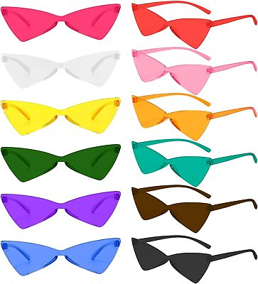 #ad RTBOFY 12 Pcs Triangle Sunglasses for Fashion Party Queen StyleRimless Triangle