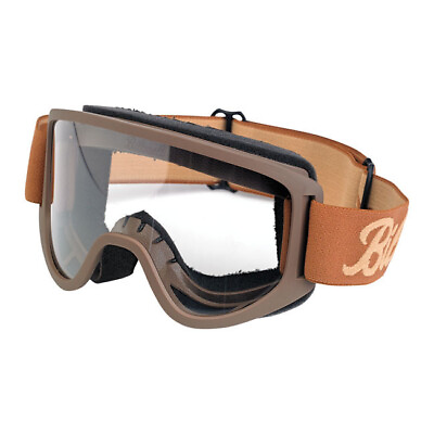 #ad Biltwell Moto Goggle 2.0 Motorradbrille Chocolate für Jethelme Antibeschlag