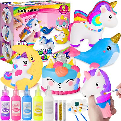 #ad Unicorn Gifts Toys For Girls Paint Your Own Unicorns Squishies Diy Kit Creativit