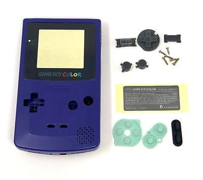 #ad GBC Nintendo Game Boy Color Replacement Housing Shell Screen Indigo Blue USA