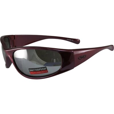 #ad SuperStar Motorcycle Sunglasses Metallic Red Frame Flash Mirror Lens