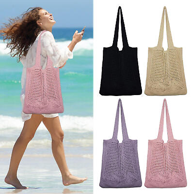 #ad Womens Woven Shoulder Bag Large Summer Beach Handbag Tote Shopping Bag
