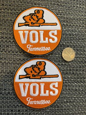 #ad 2 Tennessee Vols volunteers Vintage Embroidered Iron On Patch lot 3” x 3”