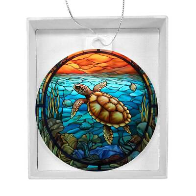 #ad Sea Turtle Acrylic Christmas Ornament $18.71
