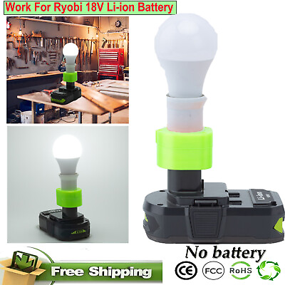 #ad Portable E27 Bulb Cordless LED Work Light For RYOBI 18V Li ion Battery Powered
