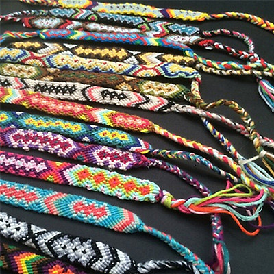 #ad Friendship Bracelet Handmade Woven RopesString Hippy Boho Embroidery Brac