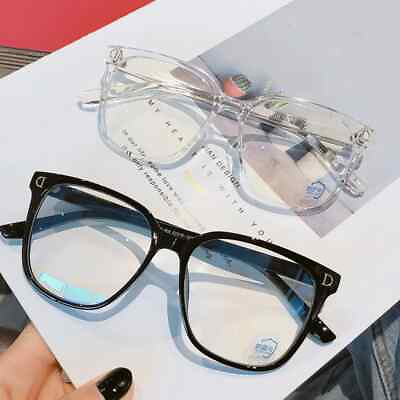 #ad Fake Square Frame Clear Lens Geek Glasses Anti Blue Light Computer Unisex US