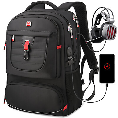 #ad 50L Extra Large Durable Travel Computer Backpack Waterproof 17quot; Laptop Bag Black $38.10