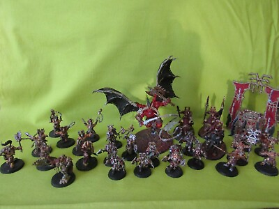 #ad WARHAMMER AOS BLADES OF KHORNE PAINTED ARMY MANY UNITS TO CHOOSE FROM