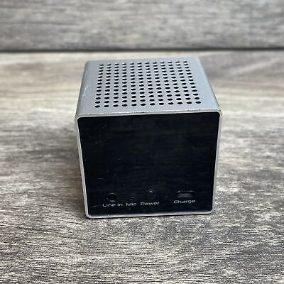 #ad RIF6 RF00062 Silver amp; Black Wireless Bluetooth Mini Portable Sound Cube Speaker