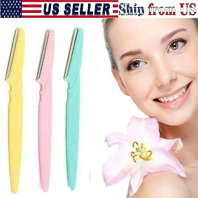 #ad Eyebrow Razor Shaver Blade Face Hair Trimmer Makeup Beauty Dermaplaning Tool 3Pc