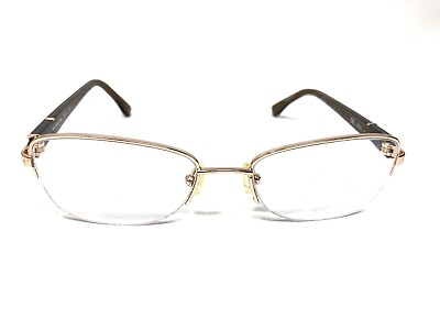#ad Michael Kors Eyeglasses Frame MK 340 780 52 18 135 Brown Gold Half Rimless Hq10