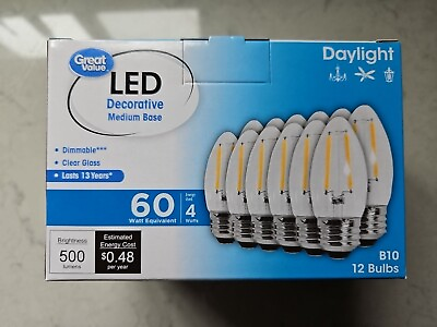#ad 12 PACK LED 60W = 4 W Daylight Dimmable 60 Watt Equivalent 5000K B 10 12 Bulbs $22.00