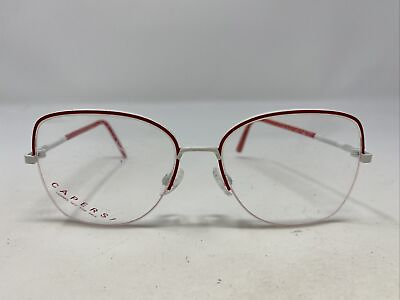 #ad Capers Japan 918 RED WINTER 54 18 135 Red White Half Rim Eyeglasses Frame RV84