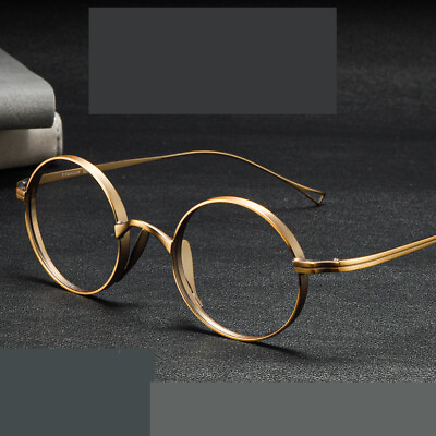 #ad Retro Round Pure Titanium Glasses Frames Women Full Rim Eyeglasses Frames Men