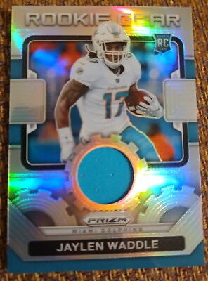 #ad 2021 Panini Prizm Jaylen Waddle Silver Rookie Gear Patch Miami Dolphins RC RG 8