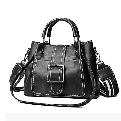 #ad Women#x27;s Vintage Leather Shoulder Bag Cross Body Handbag Tote Satchel Bag Purse