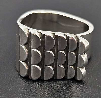 #ad RARE Norway Designs AGE Sterling Modernist X Large Unisex Ring C. 1960s