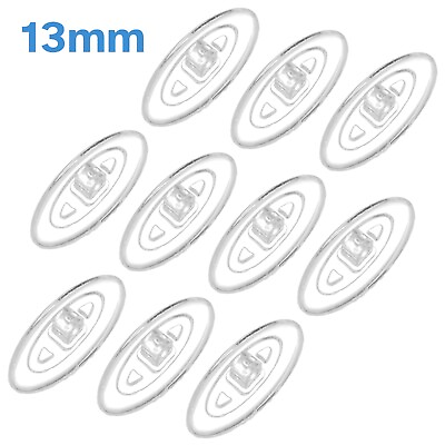 #ad 10pcs 13mm Thin Oval Silicone Screw In Nose Pads Grip On Side Holders Spectacle