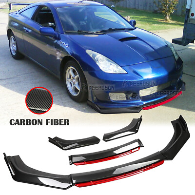 #ad Carbon Front Bumper Lip Splitter Spoiler Body Kit For Toyota Celica 2000 2005