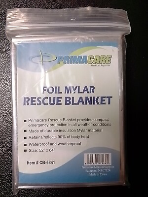#ad PrimaCare CB 6841 82x54 inch Emergency Foil Mylar Thermal Blanket
