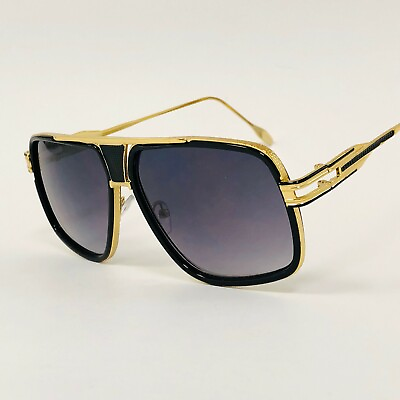 #ad Men Sunglasses Designer Oversized Square Gold Metal Bar Retro Frame Fashion $12.99
